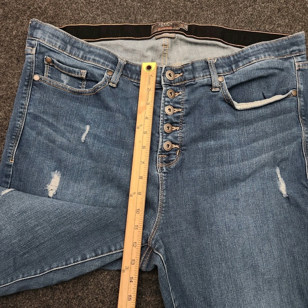 Torrid Premium Stretch Sky High Skinny Crop Distressed Denim Jeans Plus Size 22R - Picture 5 of 10